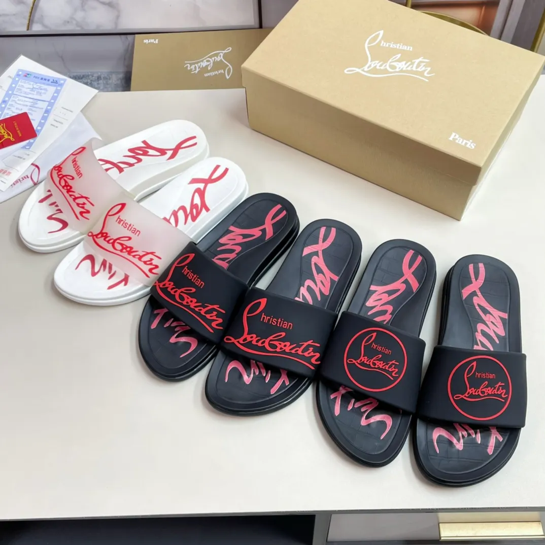 [CL red sole shoes] P: 300💰 size 38-45 Men's classic slippers, made on the official website 1:1, the original factory specializes in original materials ➖ OEM 3D printing pattern production ➖ Ultra-light non-slip outsole. Super fashionable and super comfortable, handsome on the feet, a must-have for men in summer! !